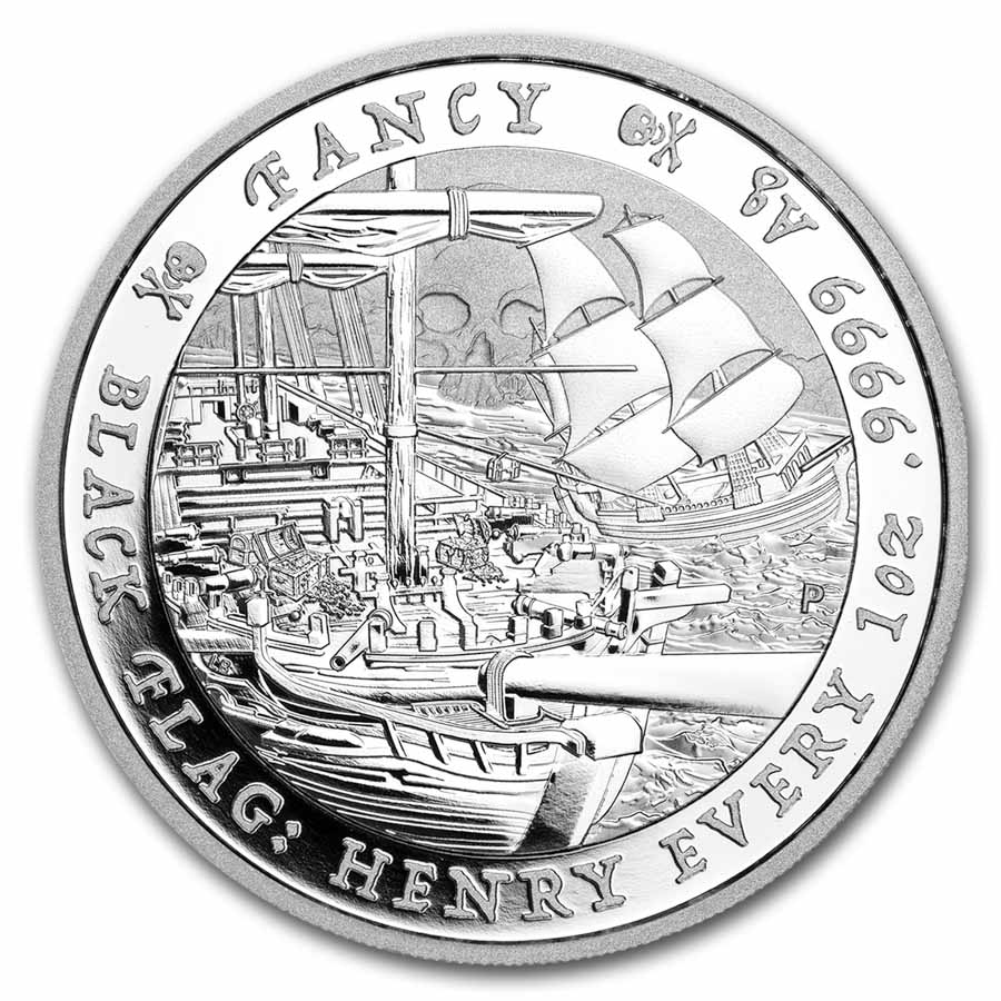 2023 Tuvalu 1 oz Silver Black Flag: The Fancy BU, $101.56